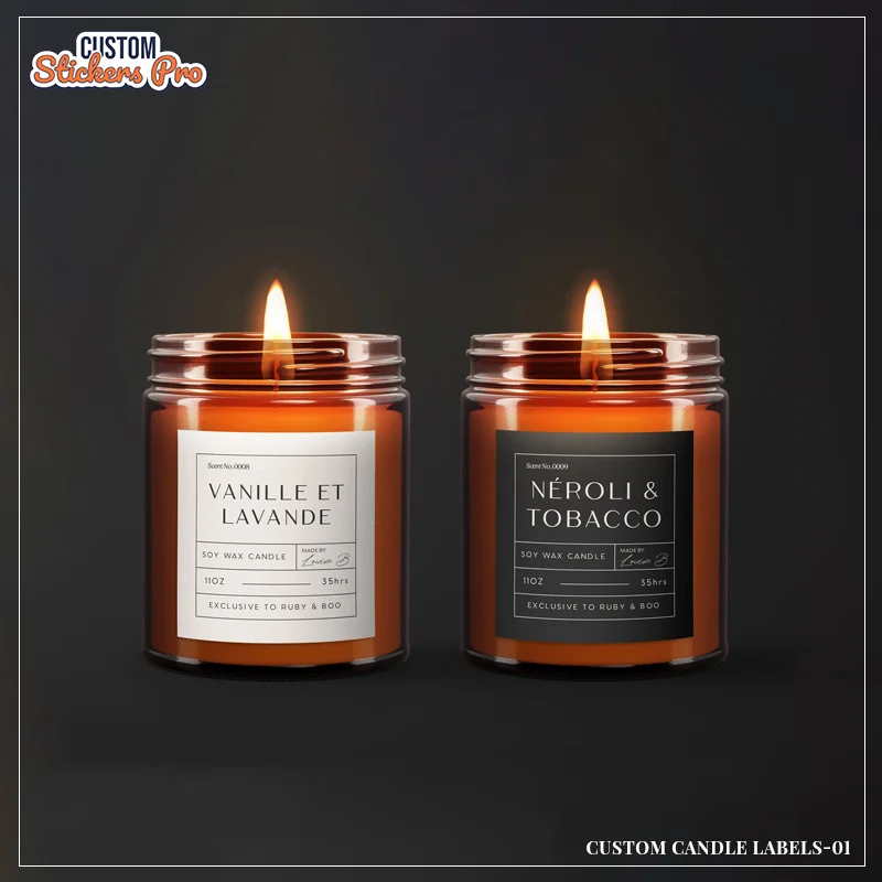 Custom Printed Candle Labels. 01