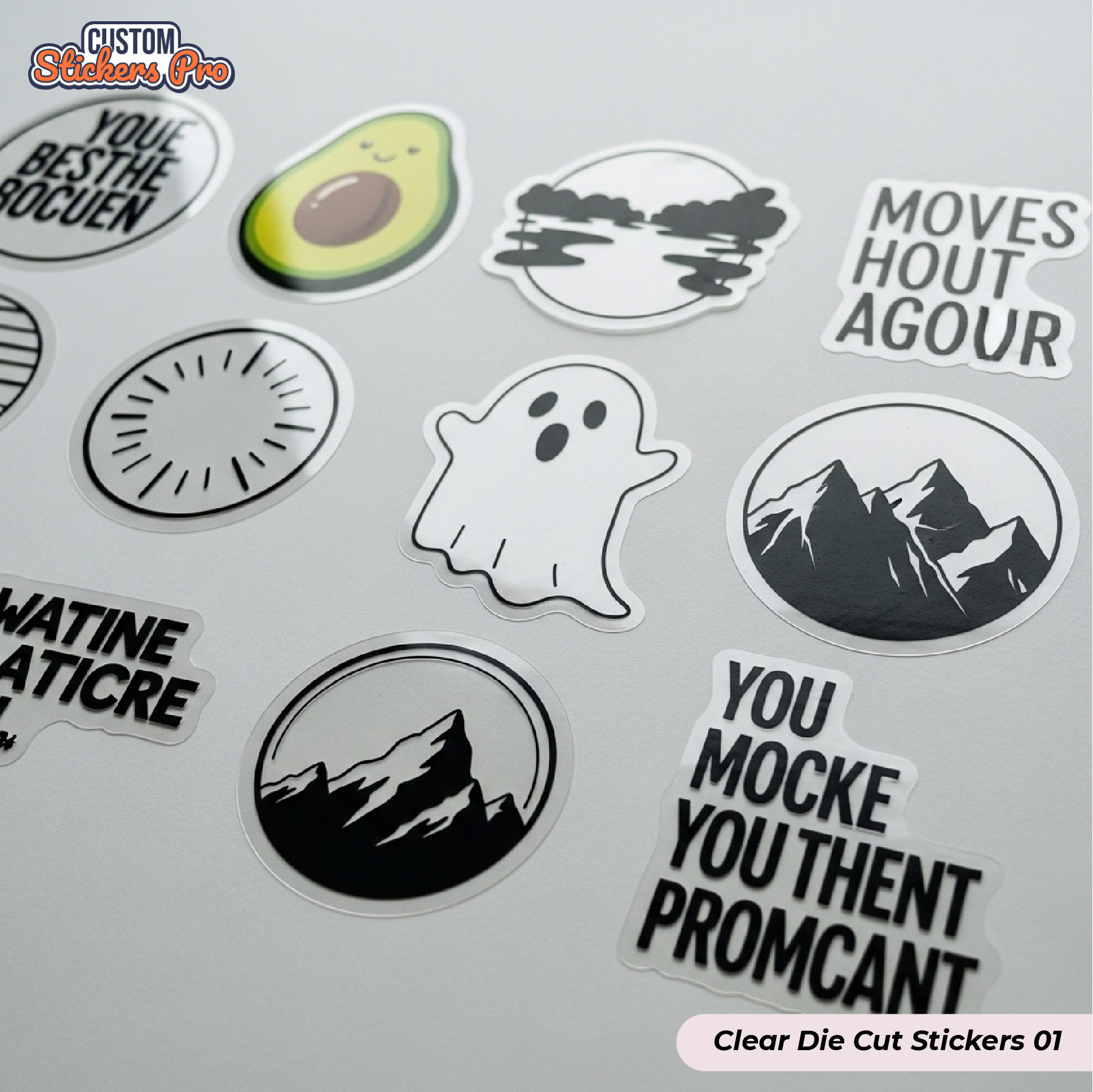 Clear Die Cut Stickers 01
